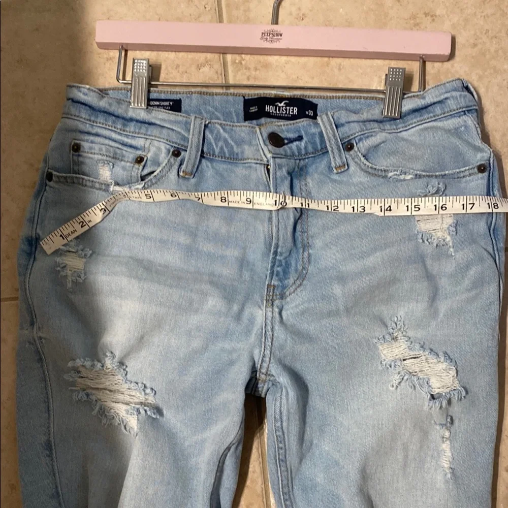 Hollister Distressed Light Blue Denim Shorts size 33 waist (see comments) - Picture 9 of 11